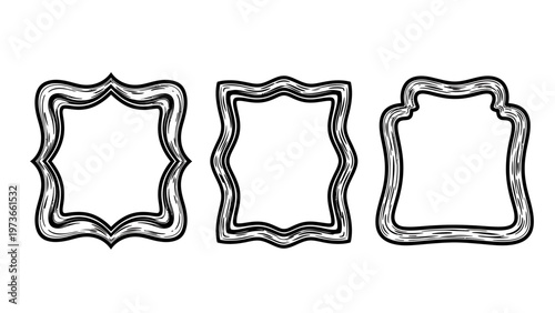 Decorative frame icons in vintage style