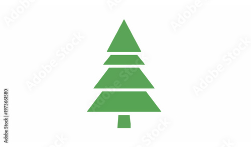 Minimal conifer tree pine spruce silhouette side view vector isolated on white background