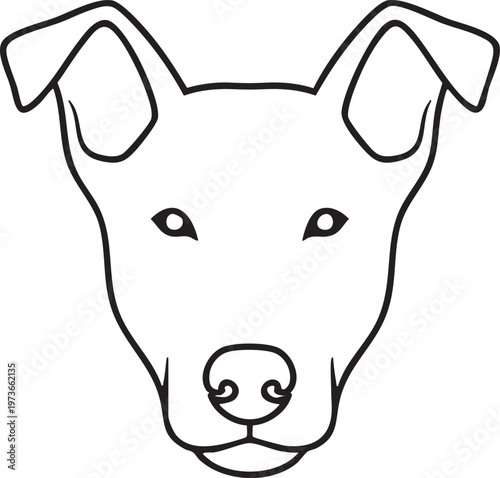 Minimalist Domestic Dog Head Line Art Logo