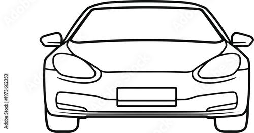  Sports Car Front View Vector Illustration