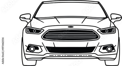  Modern Sports Car Front View Vector Illustration