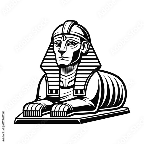 Ancient Egyptian Sphinx Monumental Sculpture - Artistic Representation
