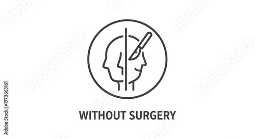 non-surgical beauty treatment icon without surgery illustrating cosmetic procedures as an alternative to plastic surgery.