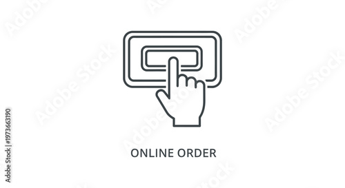 online order concept a hand taps a digital button on a screen symbolizing mobile shopping payment and fast service