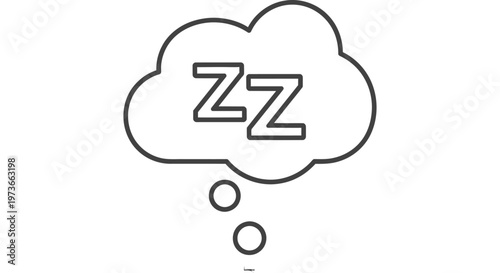 sleep symbol icon dream thought bubble representing rest and bedtime perfect for mobile app ui design or website elements.