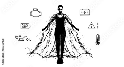 Car System Vector Icons with Engine Brake Suspension and Electrical