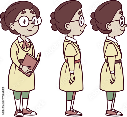 a cute girl cartoon character