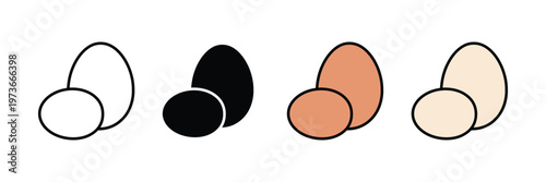 Farm fresh chicken eggs icon for organic food, breakfast, and poultry product. Vector Illustration.