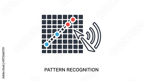 Pattern recognition technology concept icon with grid and pointer