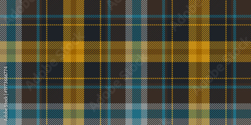 Classic vintage checkered tartan pattern in brown and gray shades, traditional Scottish style. Vector