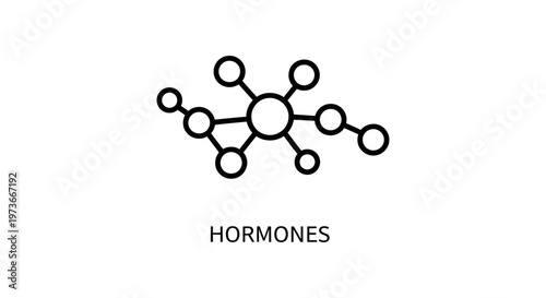 simple graphic of a molecular structure symbolizing hormones ideal for educational content on health and biological processes
