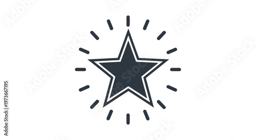 shining star icon radiating brilliance symbolizing success quality and premium status ideal for ui design and achievement badges