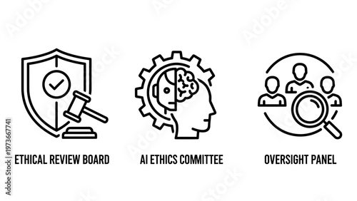 Corporate governance and ethical oversight committee icons