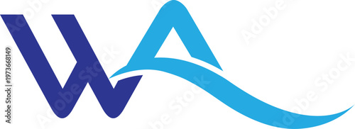 Letter WA wave logo