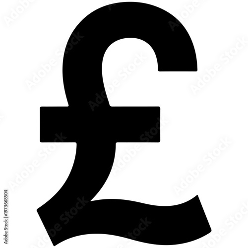 The pound sterling symbol displayed on a transparent pixelated background