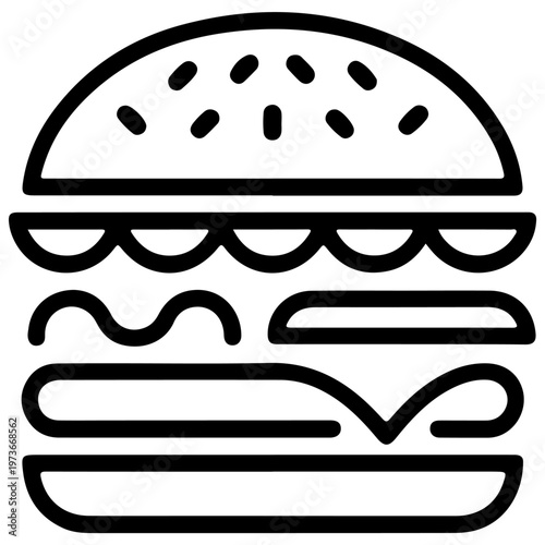 Classic cheeseburger with sesame seed bun and melted cheese layers