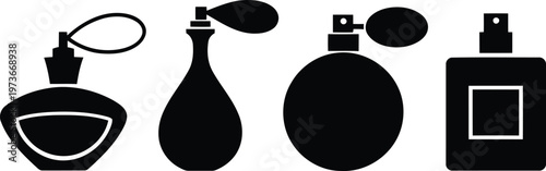 Perfume and fragrance bottle silhouette 
