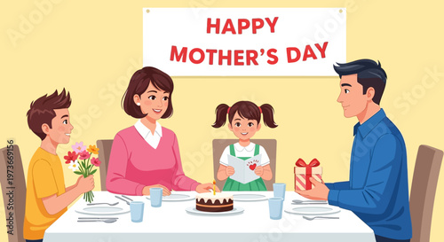 Family Celebrating Mothers Day Together.