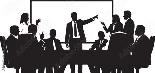 Business team meeting in a conference room setting discussion