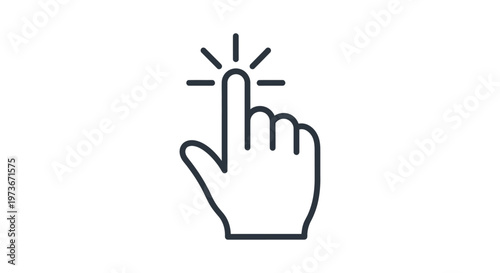 a click hand pointer finger icon illustrating a tap or select gesture perfect for digital interface and user experience ux design.