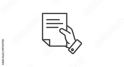 a business hand holding an official document representing important paperwork and legal agreements in a corporate setting.