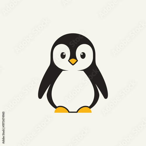 Cute Cartoon Penguin Illustration with Simple Design.