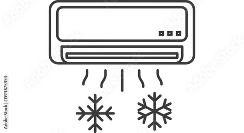 air conditioner icon blowing cold air representing climate control comfort and efficient cooling technology.