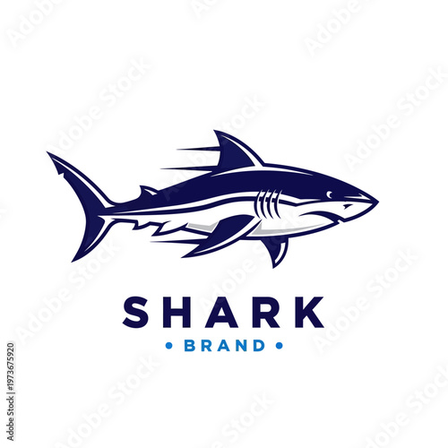 Dynamic Blue Shark Logo Design for Brand Identity.