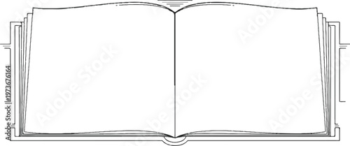 Book Outline Line Art border  Vector Illustration