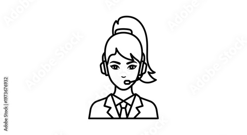 female customer service representative wearing a headset providing professional online support for helpdesk communication.