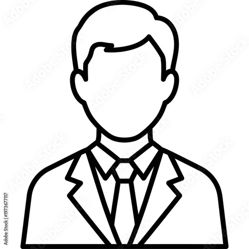 businessman icon representing a professional user profile or default avatar for corporate identity and app interfaces.
