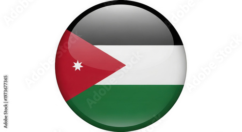 Free Download Jordan flag glossy button isolated on transparent background - GFXLoad