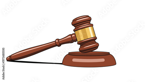 Wooden judge gavel and sound block on white background symbolizing justice law legal authority and judicial system proceedings.