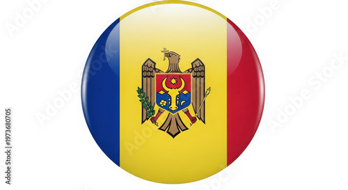 Free Download Glossy moldova flag button isolated on transparent background - GFXLoad