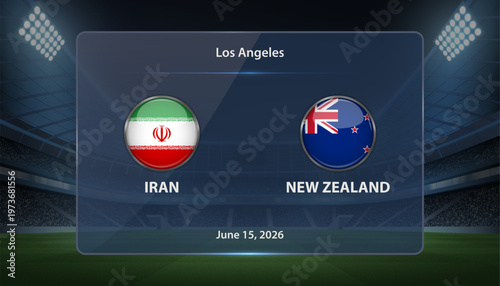 Iran vs New Zealand Soccer Match Scoreboard