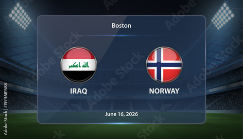 Iraq vs Norway Soccer Match Scoreboard