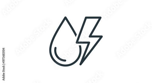 water drop and lightning bolt icon symbolizing essential utilities sustainable energy and natural resources management.