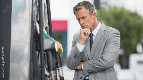 man in gas station