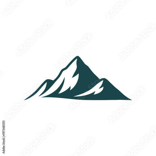 Mountain Silhouette Icon Design for Outdoor Adventure and Nature Themes
