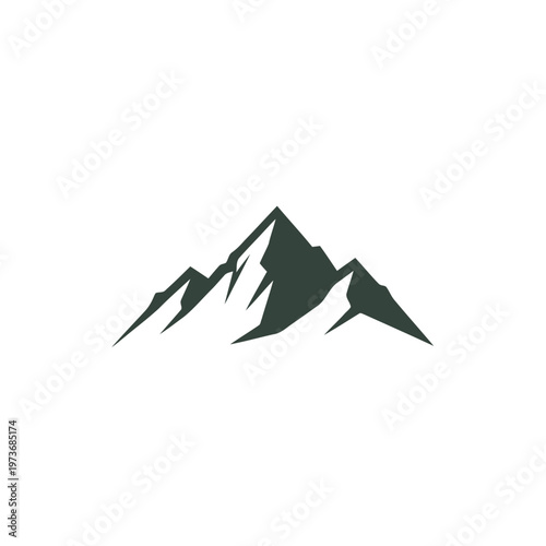 Striking mountain peak silhouette representing nature's grandeur and adventurous spirit, perfect for outdoor brands