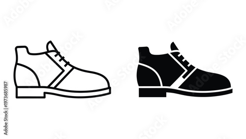 Comparison of classic white and black lace-up casual shoes with side stripes
