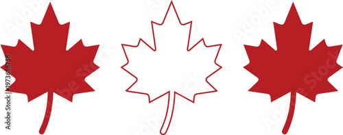 Canada Maple Leaf Icons Set – National Symbol Vector