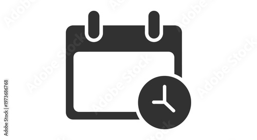 calendar icon with clock overlay illustrating effective time management for important deadlines and meeting schedules a flat design graphic.