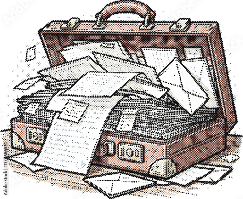 Pop art open briefcase full of money vector clipart for business success poster