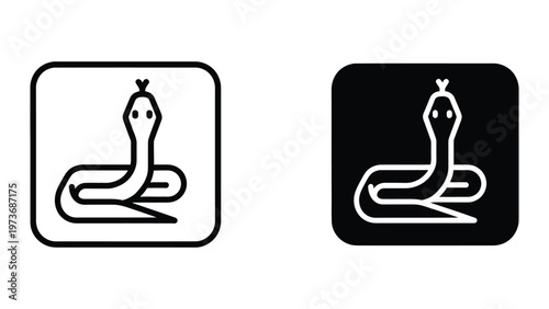 Contrasting cobra symbols on different backgrounds for visual study