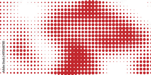 Dot Vibrant dynamic red pattern forming an intricate abstract wave on a pristine white background a captivating digital artwork showcasing movement and contemporary design