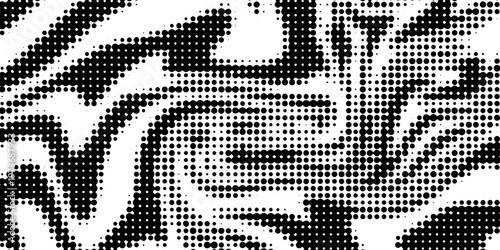 Background with irregular, chaotic dots, points, circle. Abstract monochrome pattern. Black and white color.