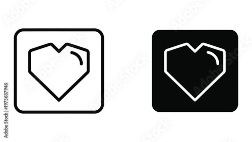 Contrasting heart shapes on different backgrounds displayed in square frames