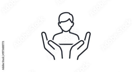 human care protection support concept featuring helping hands embracing a person representing customer service empathy and health.