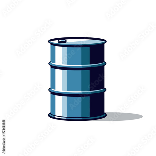 isolated blue oil barrel an industrial container for fuel storage representing petroleum industry and global energy logistics.